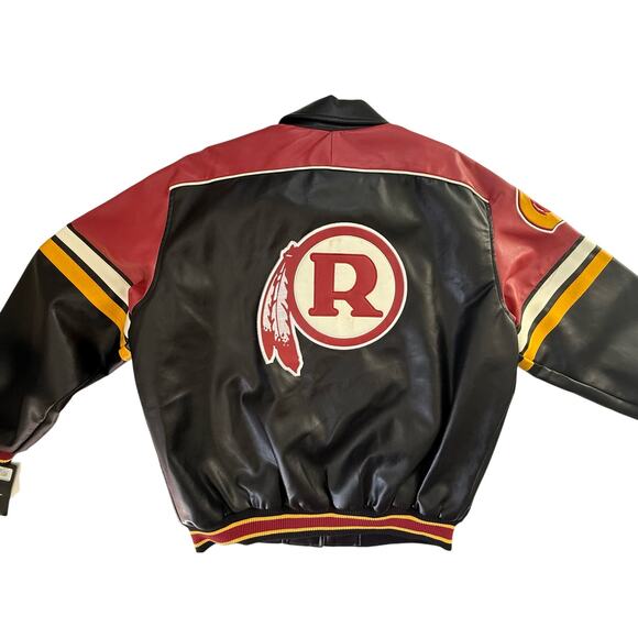 NEW NFL Team Apparel REDSKINS Retro 
1970 Vintage Logo Faux Leather Jacket - Picture 2 of 11